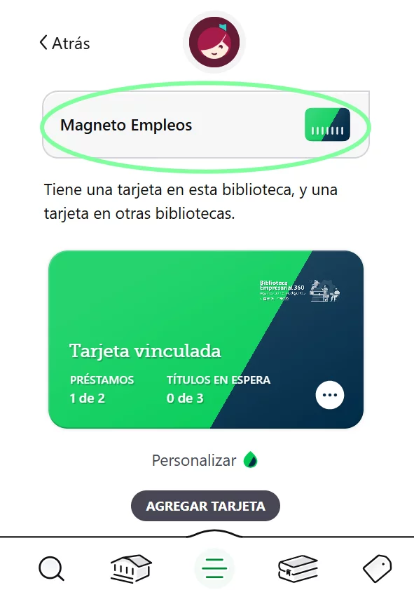 Elige el nombre y el color de tus tarjetas de biblioteca. 